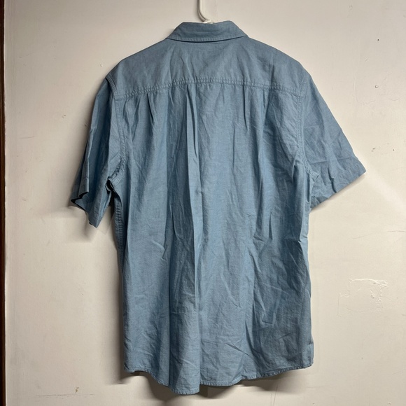 Carhartt Men's Medium Button Down Loose Fit Pocket 104369 Blue Cotton Blend - Picture 4 of 4